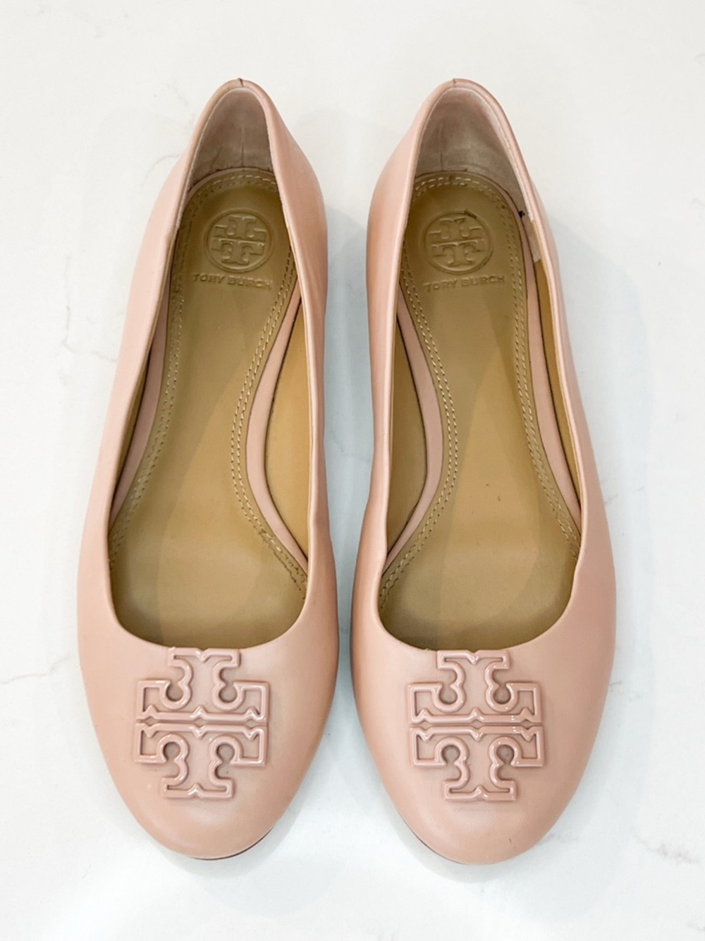 Women’s Tory Burch Melinda Ballet Flat, Light Pink, Size 6.5